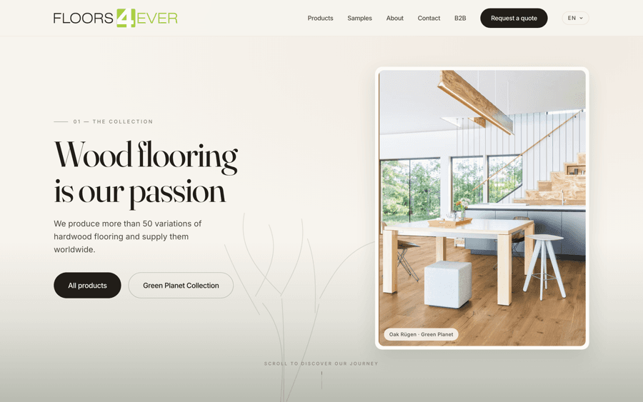 Floors4ever — svetainės ekrano kopija